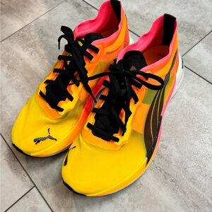 💛🧡🩷 Puma Yellow, Orange, and Pink Neon Running Shoes
